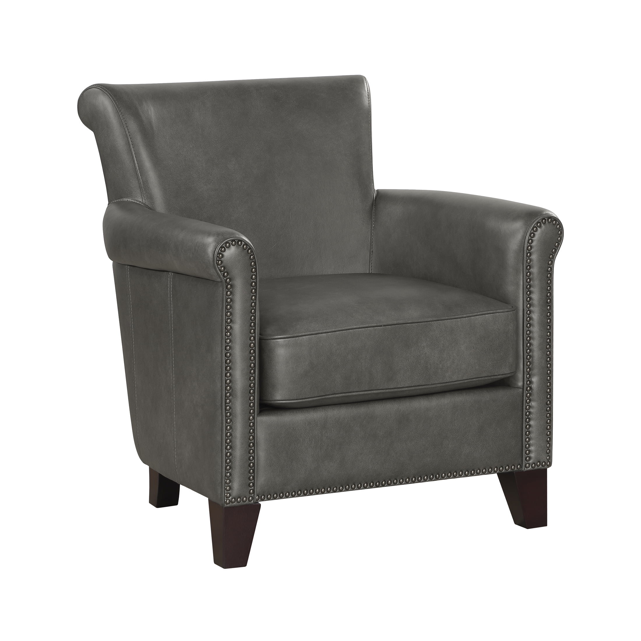 OakvillePark Brindlewood Leather Accent Chair, Gray