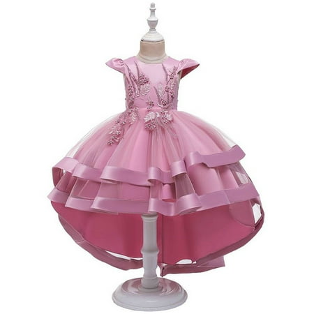 

elfinBE Baby Girls Tuxedo Dress Princess Solid Color Elegant Dress 3-12T