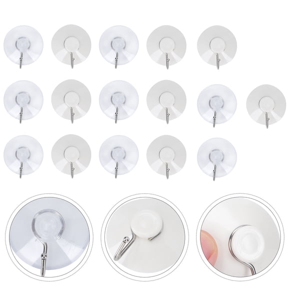 SASABAXI 16-Pack Removable Cup Hooks for Shower, Small Strong Hold Hooks for Bathroom and Kitchen