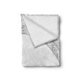 thumbnail image 2 of Damask Soft Flannel Fleece Blanket, Curvy Band with Abstract Baroque Ornaments Victorian Vintage Corner Framework, Cozy Plush for Indoor and Outdoor Use, 70" x 90", Pale Grey White, by Ambesonne, 2 of 6