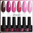 thumbnail image 3 of LILYCUTE 6 unids/set Macaron pintauñas uñas gel pintauñas semipermanentes primavera verano 6 colores neón UV LED Nail Art Gel base coat y top coat uñas gel esmaltes, 3 of 4