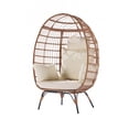 thumbnail image 2 of Wicker Egg Chair,Garden PE Rattan Patio Chair,Wicker Chair with Removable Cushion, Lounge Chair with Metal Frame and Stand,for Backyard,Porch,Bedroom,Living Room, 2 of 9