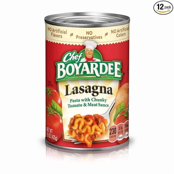 Pack of 2 Chef Boyardee Lasagna With Tomato & Meat Sauce, 15 oz