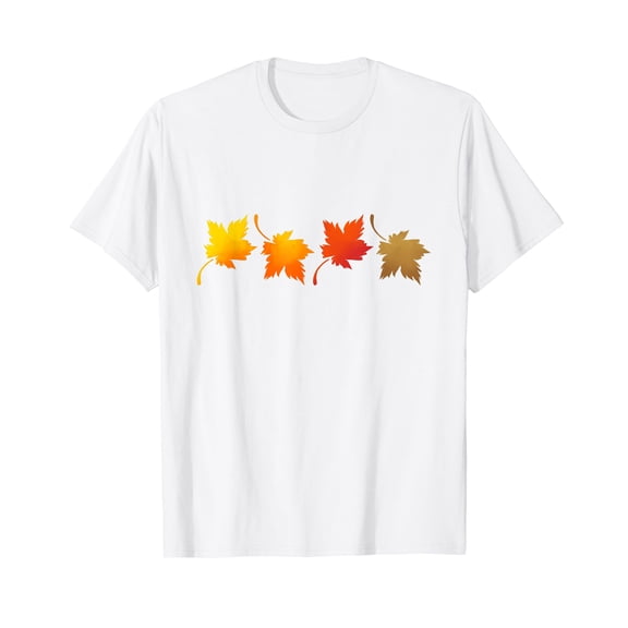Fall Leaves and October Autumn White T-Shirt