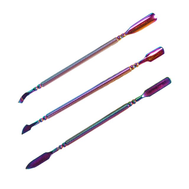 Removedor de uñas de 3 en paquete, herramienta de Arte de uñas de acero inoxidable, empujador de cutículas para muertos Conjunto Grande Morado Yuyangstore Empujador removedor de uñas