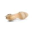 thumbnail image 4 of BLISSFUL STEP Women's Block Heels Zipper Buckle Ankle Strap Sandals Beige 6, 4 of 8