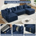 thumbnail image 5 of Wiilayok 130" U Shaped Sectional Sofa Set with Deep Seat Chaise, Modular Cloud Corduroy Sofa Couch for Living Room,4 Seat,Blue, 5 of 7