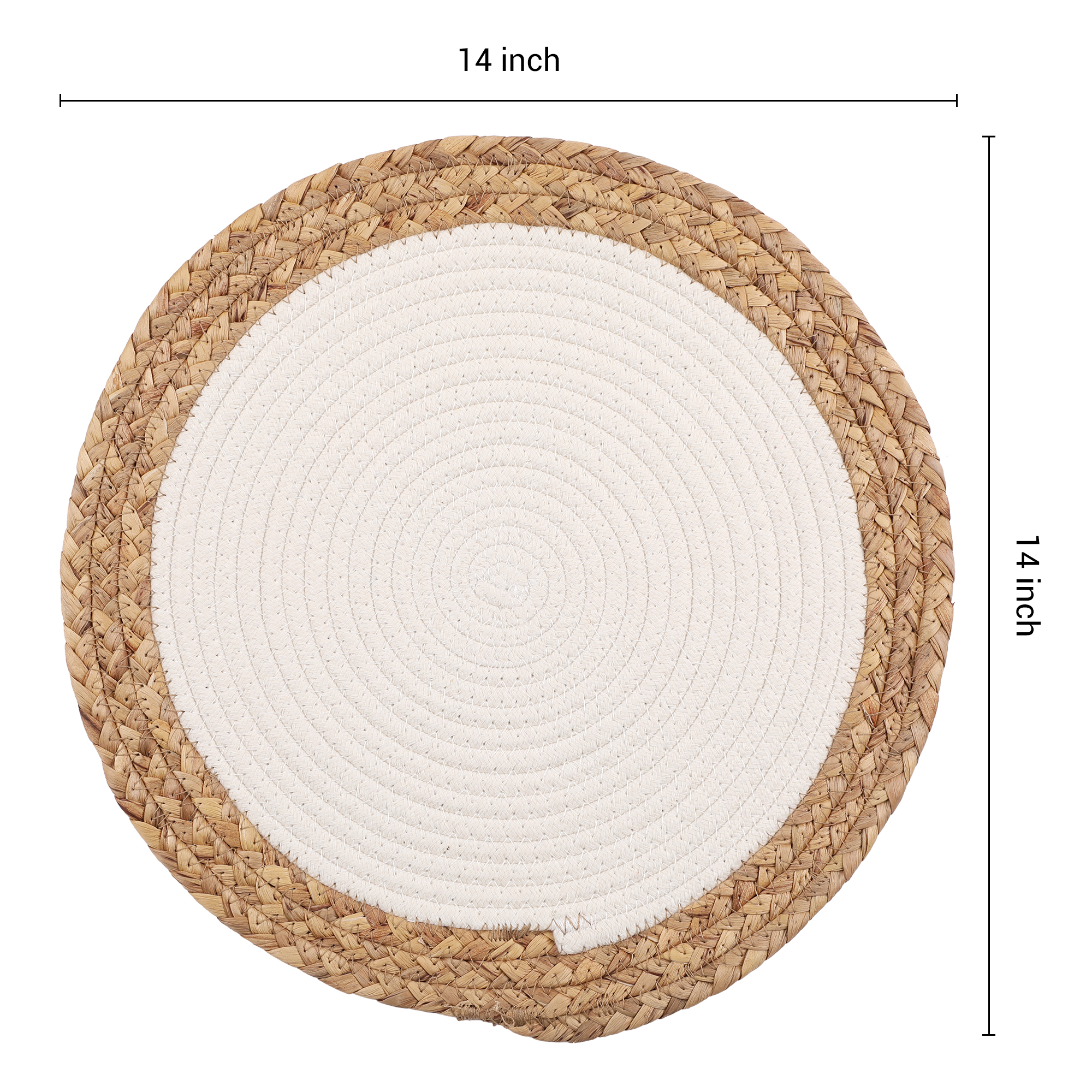 Unique Bargains Set of 4 Placemats for Dining Table Decor Table Mats Beige 14x14in