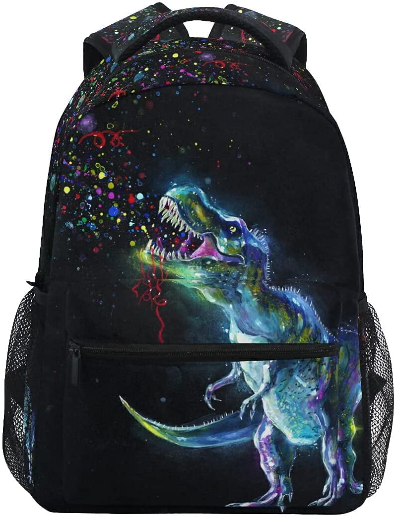 Personalized Wolf Galaxy Backpack For Kids & Teens - Custom Name, School Bookbag, Laptop Compartment