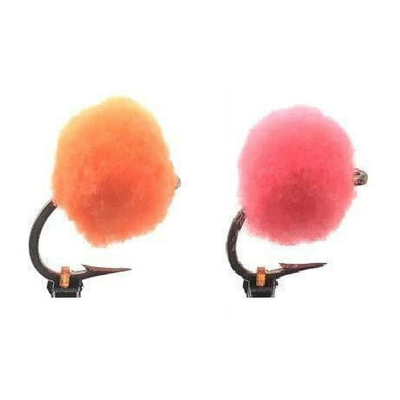 Glo Bug Flies - One Dozen - Pink and Orange (6 of Each) Size 6