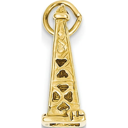 Gold Oil Derrick - Leslies Fine Jewelry Designer 14k Yellow Gold Oil Derrick (8.5x17.5mm) Pendant Gift