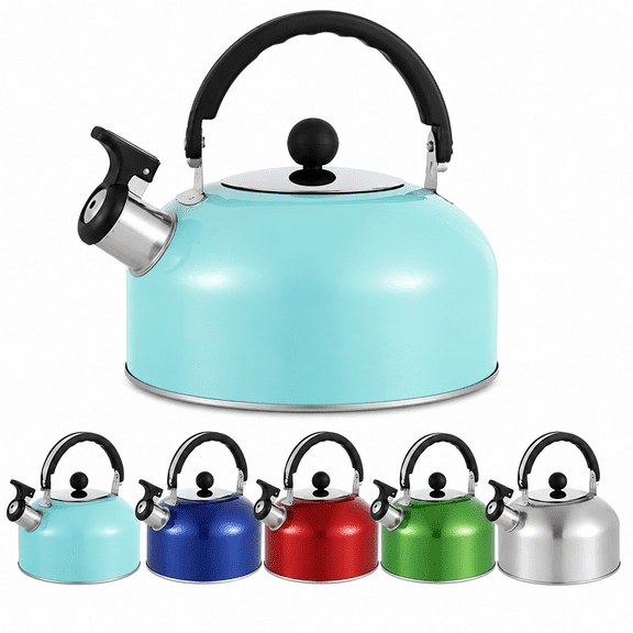 Florvian Stainless Steel Whistling Camping Kettle,3L Portable Camping Kettle Teapot Fast Boil Stove Top Kettle for Camping Hiking Picnic