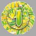 thumbnail image 2 of Paquete de 50 pegatinas de vinilo vegetal con dibujos animados de maíz y comida, 2 of 2