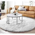 thumbnail image 2 of Nvzi White Round Rug for Bedroom,Fluffy Circle Rug 23.6*23.6in,Shaggy Circular Rug for Nursery Room,Fuzzy Plush Rug for Dorm, 2 of 4