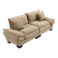 thumbnail image 3 of Corduroy Sofa Sleeper Couch Loveseat Sofa with Pillows Comfy Upholstered Deep Seat Sofa for Bedroom,Living Room,Apartment,Office,Dorm-Khaki Corduroy, 3 of 21