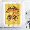 thumbnail image 1 of Ambesonne Saying Shower Curtain, Retro Words Bike Summer Art, 69"Wx75"L, Mustard Brown and Red, 1 of 3