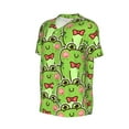 thumbnail image 6 of Fotbe Cute Green Frog Baseball Jersey Shirt for Men and Women, Casual Short Sleeves Button Down T-Shirt-X-Large, 6 of 9