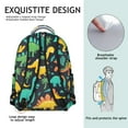 thumbnail image 5 of Cute Dinosaur Pattern Backpack for School,Cute School Bag,Schoolbag with Adjustable Shoulder Straps & Padded Back,15.3"x11"x7.1"., 5 of 6
