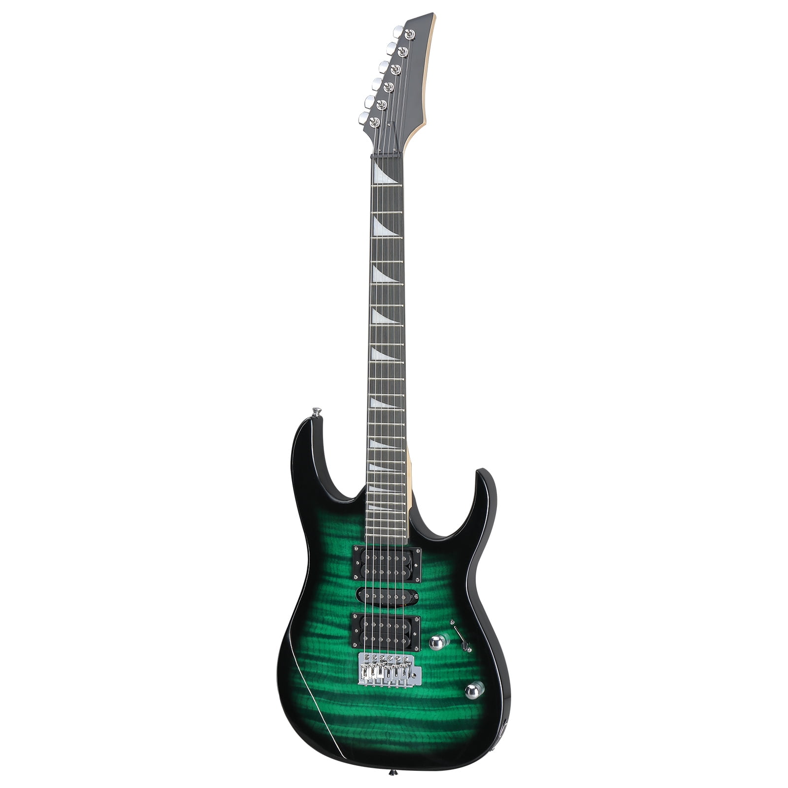 39in Electric Guitar HSH Pickups Black Complete Starter Kit for Hard Rock Tiger-striped, Green
