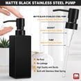 thumbnail image 4 of GM GMISUN Glass Soap Dispenser, Matte Black Soap Bottle with Pump for Kitchen and Bathroom-350ml, 4 of 7