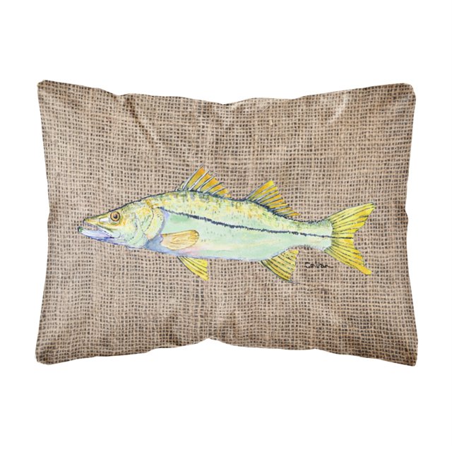 "Caroline's Treasures 8772PW1216 Fish - Almohada decorativa de tela de lona Snook, grande, multicolor" Caroline's Treasures 8772PW1216