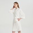 thumbnail image 4 of MERRYLIFE Women Bathrobes for Summer Short Loungewear Soft Lightweight Sleepwear Dual Pockets Adjustable Tie Kimono Robes White S-XL, 4 of 7