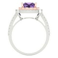 thumbnail image 4 of Clara Pucci 14K White/Rose Gold 2.07ct Alexandrite Halo Ring for Women, 4 of 8