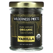 Wilderness Poets Pure Vanilla Powder - 100% Organic Ground Vanilla Beans - Tahitian Variety, Grade A | Potent, Super Aromatic, Perfect for Chefs, Baking, Ice Cream, Coffee Lattes, 1 Ounce (28 Grams)