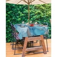 thumbnail image 3 of Fsddascl Blue Marble Outdoor Tablecloth - 60x84 Inch Rectangle Dining Table Cover, Grey Modern Aesthetic Artwork Waterproof Outdoor Table Cloth with Umbrella Hole & Zipper for Picnic/Patio/Party, 3 of 7