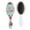 White-298, variant on Vintage Floral Hair Brush with Rustic Folk Style, Minimalist Stripes and Plaid Pattern, Bohemian Soft Bristle Brush for Daily Hair Brushing, Travel & Gifting