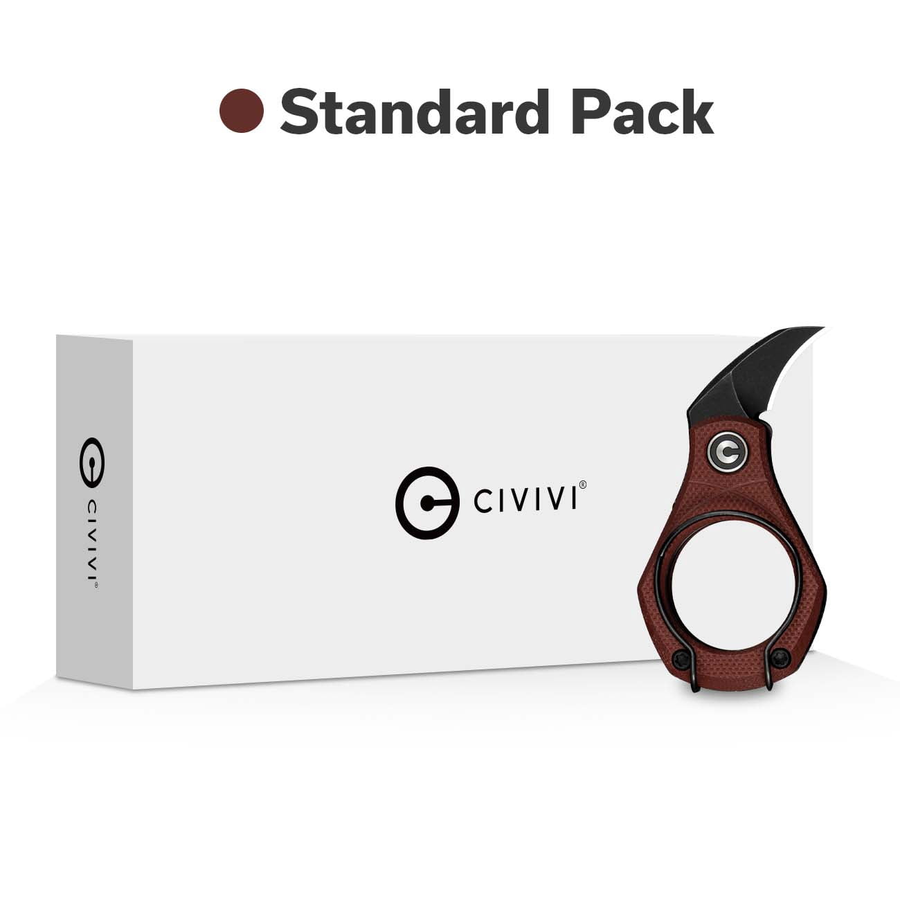 CIVIVI Pyrus Mini EDC Folding Utility Knife, Compact Keychain Box Cutter with 14C28N Blade & Ringed G10 Handle C23038-1 (Burgundy)
