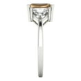 thumbnail image 3 of 2.82 ctw 3 Stone Anniversary Ring for Women | Emerald Cut Simulated Champagne Diamond | Hyperallergenic Solid 14K White Gold, 3 of 5
