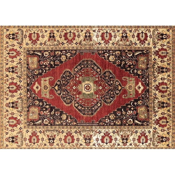 Ahgly Company Indoor Rectangle Persian Brown Traditional Area Rugs, 7' x 10'