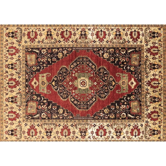 Ahgly Company Indoor Rectangle Persian Brown Traditional Area Rugs, 5' x 7'