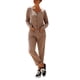 thumbnail image 1 of Mono casual de manga larga para mujer, cuello en V, botones, corte regular, pantalones rectos, mameluco de una pieza, 1 of 6
