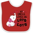 thumbnail image 3 of Inktastic My Uncle Loves Me Lots and Lots Cute Elephant Boys or Girls Baby Bib, 3 of 4