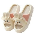 thumbnail image 4 of GHSOHS Slippers for Women Warm Shoes Women's Fuzzy Slippers Fashion Winter Indoor Outdoor Cartoon Bunny Cotton Slippers for Women and Men Thick Soled Linen Bedroom Shoes,Size 38, 4 of 6