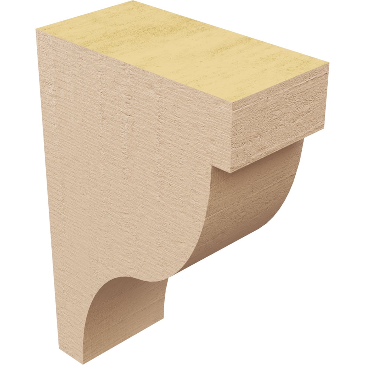 2"W x 4"D x 6"H Classic Garner Rough Cedar Woodgrain TimberThane Corbel, Primed Tan