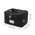 thumbnail image 2 of Unique Bargains 1 Pc Handheld Bow Embroidery Makeup Bag Black Polyester, 2 of 4