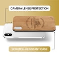 thumbnail image 6 of Case Yard Wooden Case Outside Soft TPU Silicone, Slim Fit Shockproof Wood Protective Phone Cover for Girls Boys Men and Women, Supports Wireless Charging Navy 1 Design case for iPhone-X, 6 of 7