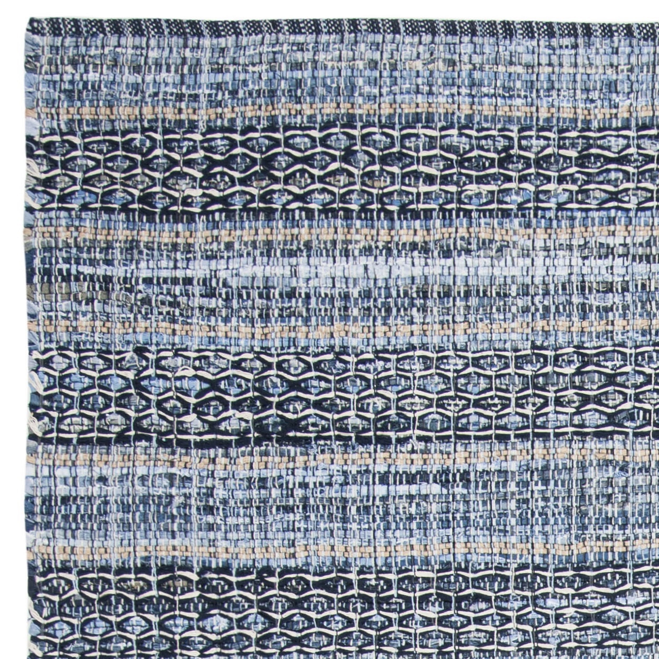 SAFAVIEH Montauk Diana Braided Striped Area Rug, Blue, 8' x 10'