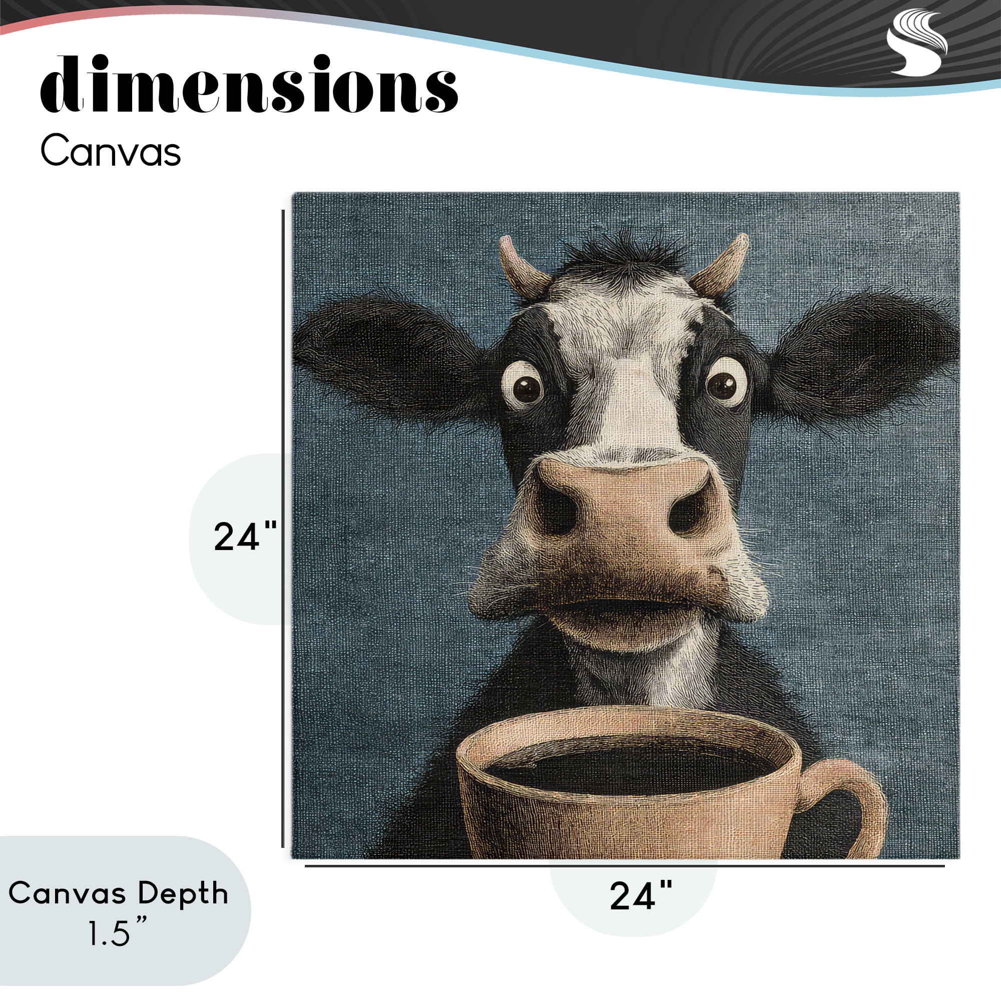 Stupell Industries Grumpy Cow & Coffee Canvas Wall Art, design by The Wands Want