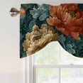 thumbnail image 5 of Tie Up Valances for Windows, Vintage Floral Adjustable Valance Curtains Window Treatment for Living Room, Boho Red White Floral Leaves Country Vintage Rod Pocket Kitchen Curtains & Drapes 42x18 Inch, 5 of 9