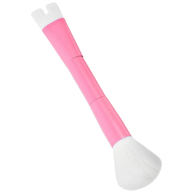 Raindrops Brocha De Maquillaje Dual Con Mango Ergonómico Rosa Para Polvo Contorno Y