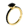 thumbnail image 3 of Aonejewelry 2 Ct . Ttw Black Diamond Solitaire Engangement Ring In 10K Yellow Gold, 3 of 4