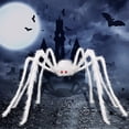 thumbnail image 4 of Decoración de campo de araña de peluche blanca, accesorios de decoración de sala de escape de casa embrujada de Halloween, 4 of 7