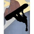thumbnail image 2 of Lavoie, Tina 12x14 Gold Ornate Wood Framed with Double Matting Museum Art Print Titled - Snowboarding Dude Evening Light, 2 of 4