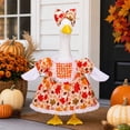 thumbnail image 5 of AYktou Fall Porch Goose Statue Outfits, Maple Leaf Accent Floral Dress and Bonnet Set for 23" Cement Goose, Cute Porch Goose Clothes Thanksgiving Yard Goose Costume for Holiday Lawn Garden Decor, 5 of 7