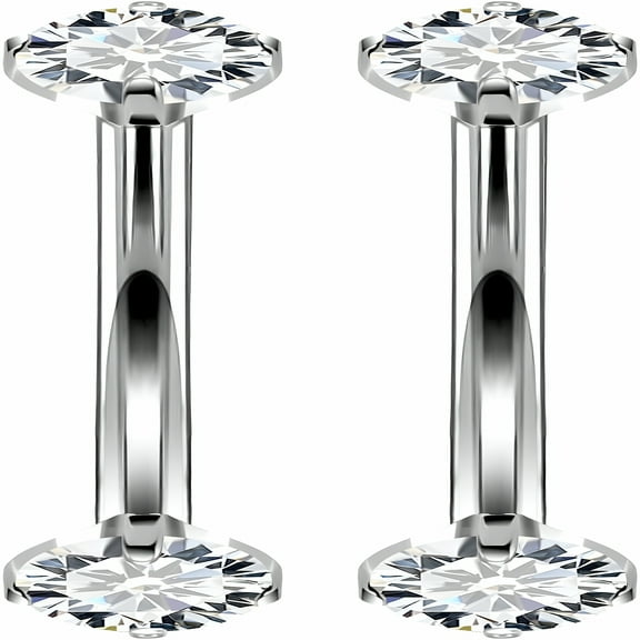 DESIGNICE 16G Titanium Eyebrow Piercing Jewelry Curved Barbell Eyebrow Ring Vertical Labret Lip Jewelry Earrings Navel Small Belly Button Ring Piercing Jewelry