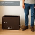 thumbnail image 3 of LeisureMod Bloom Fiberstone and MGO Clay Planter, Mid-Century Modern Rectangular Planter for Indoor and Outdoor Use (Brown, 12 Inch), 3 of 7